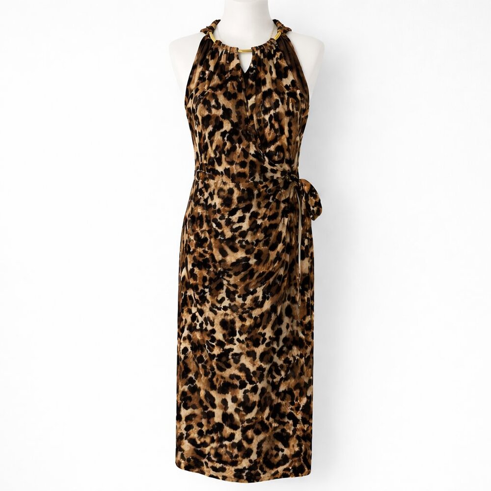 Thalia Sodi Leopard Print Formal Mini Dress Size Small